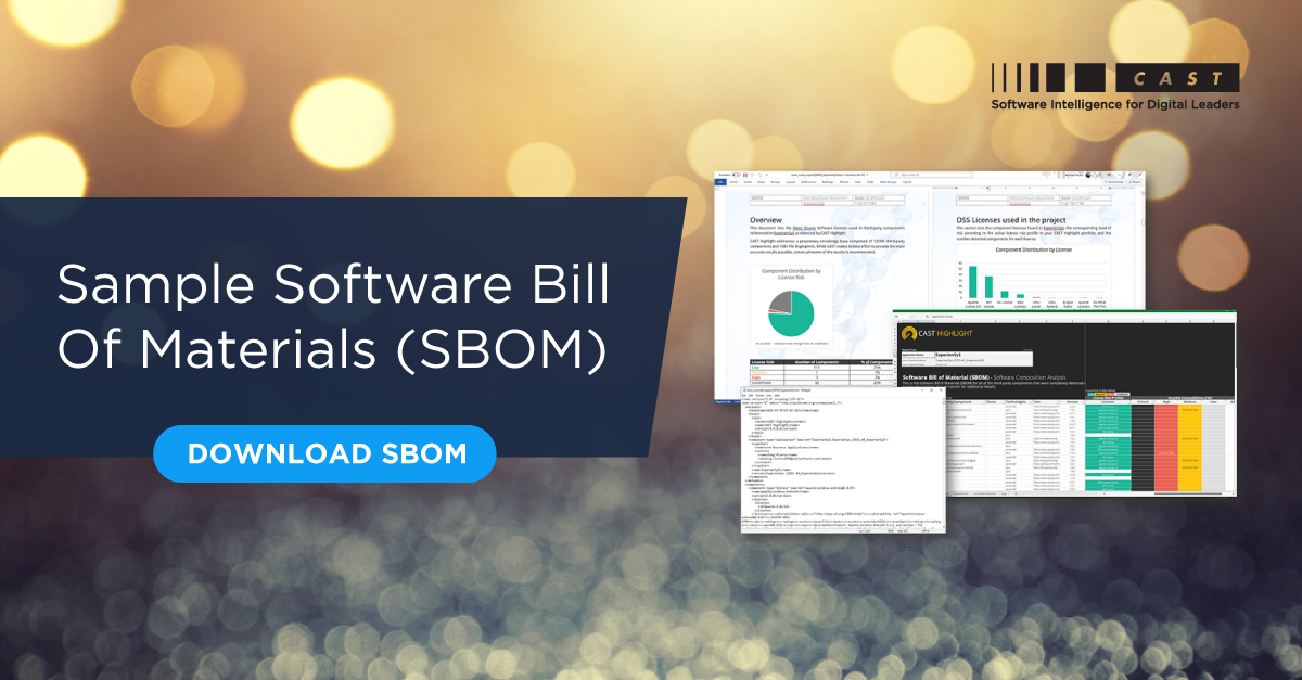 Sample Software Bill Of Materials (SBOM)